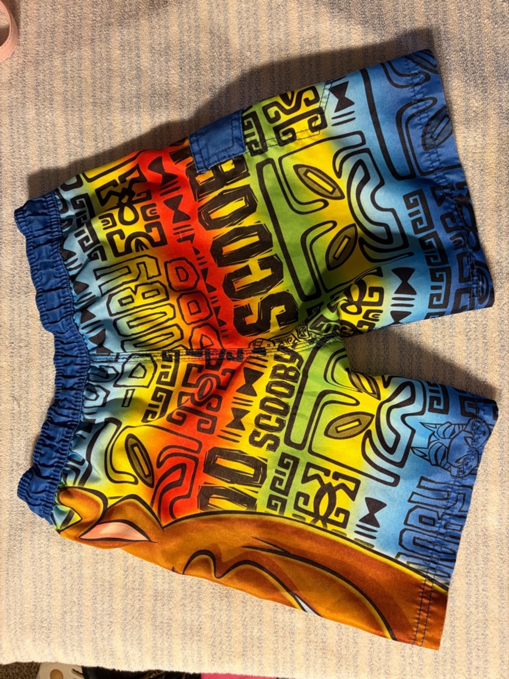 Scooby-Doo Multicolor Boys' Swim Shorts with Drawstring - Picture 2 of 5